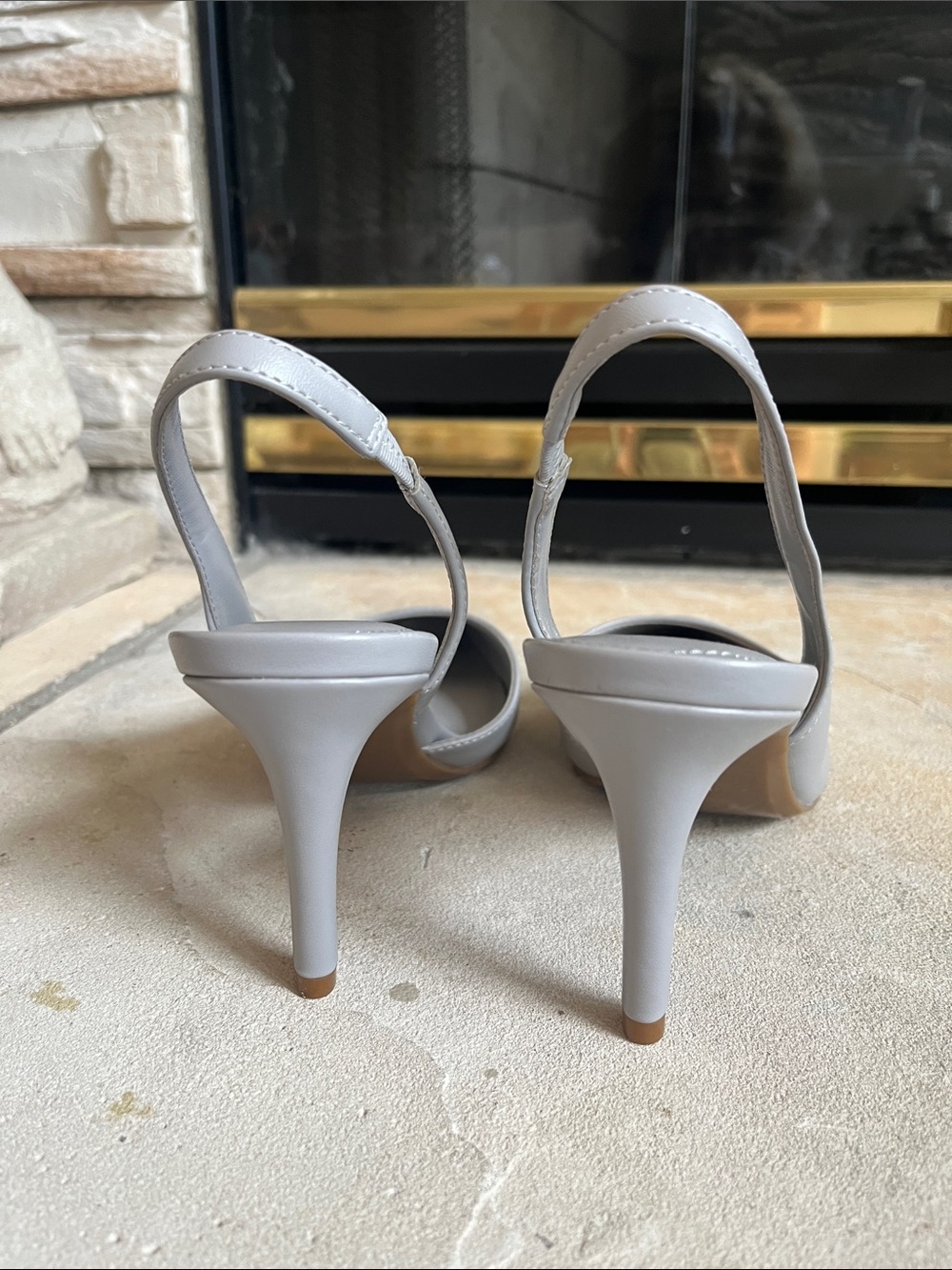 Calvin Klein Women's Light Gray Pointed Toe Slingback Pumps - Picture 4 of 5